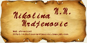 Nikolina Mrđenović vizit kartica
